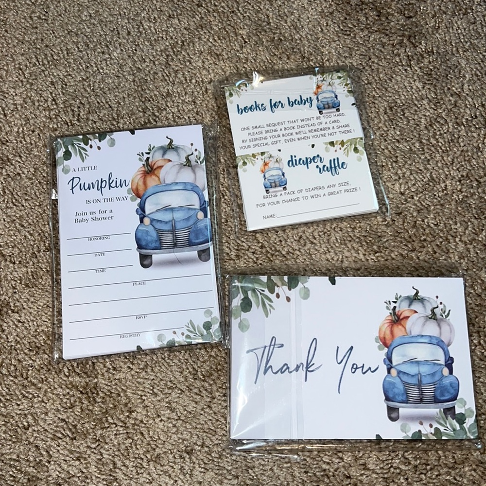 Amazon: Yuansail Baby Shower Invitation Set, Each Design 25 Cards & Envelopes.